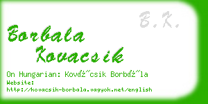 borbala kovacsik business card